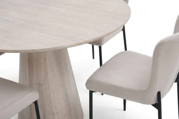 Siena spisegruppe rund 110 cm hvitlasert med 4 Elsie spisestoler - Hvitbeiset eik - Møbler - Bord - Spisegrupper