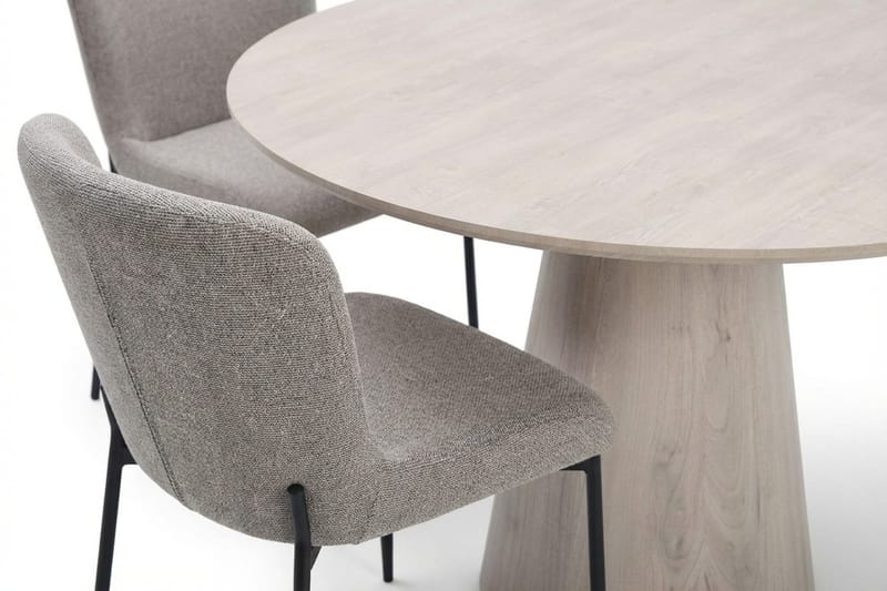 Siena spisegruppe rund 110 cm hvitlasert med 4 Elsie spisestoler - Hvitlasert/lysegrå - Møbler - Bord - Spisegrupper