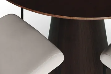Siena spisegruppe rund 110 cm røkt eik med 4 Elsie spisestoler - Røkt eik/Beige - Møbler - Bord - Spisegrupper