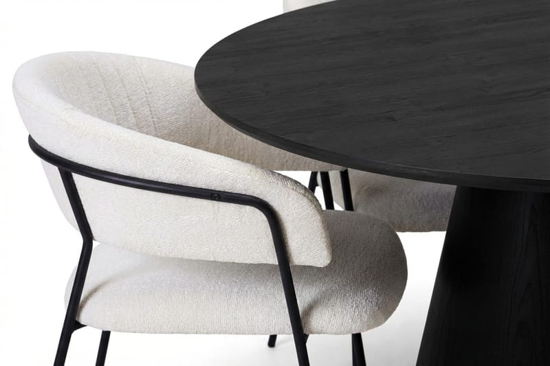 Siena spisegruppe rund 110 cm svart med 4 Karol spisestoler - Svart - Møbler - Bord - Spisegrupper