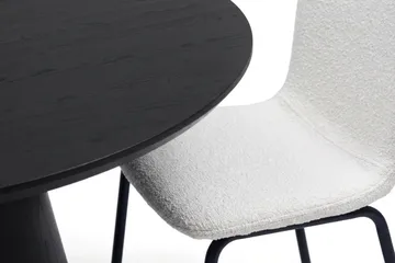 Siena spisegruppe rund 110 cm svart med 4 Katy spisestoler - Svartbeiset eik - Møbler - Bord - Spisegrupper