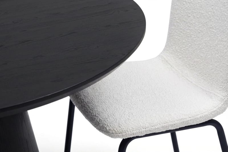 Siena spisegruppe rund 110 cm svart med 4 Katy spisestoler - Svartbeiset eik - Møbler - Bord - Spisegrupper