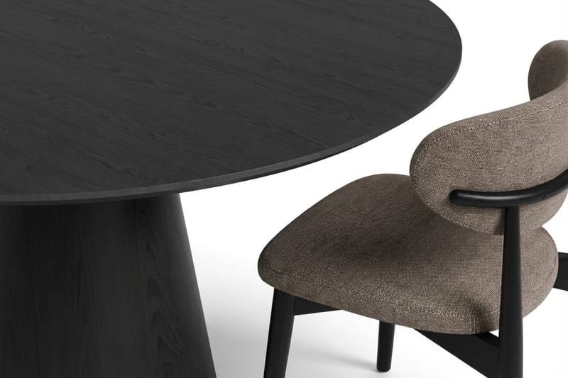 Siena spisegruppe rund 110 cm svart med 4 Molly spisestoler - Svart - Møbler - Bord - Spisegrupper