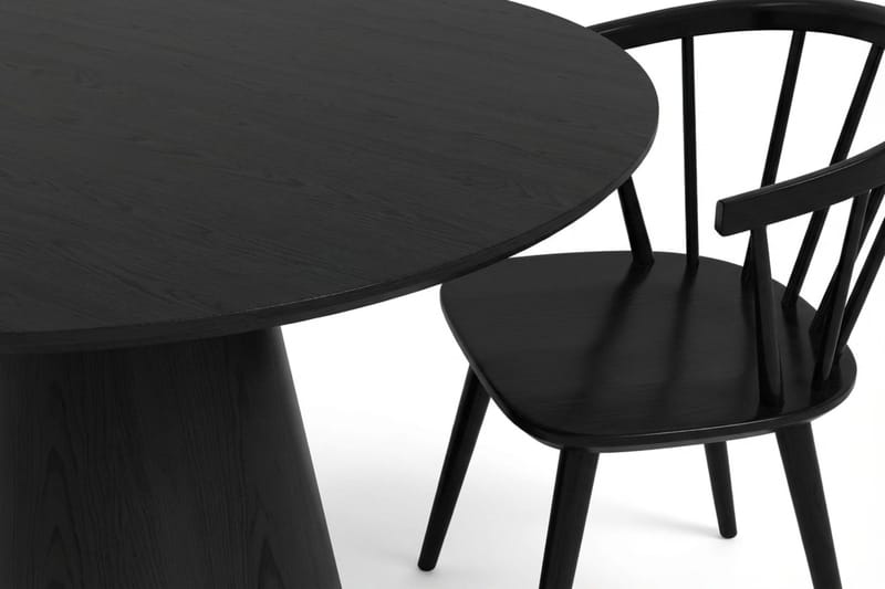 Siena spisegruppe rund 110 cm svart med 4 Tyrö spisestoler - Svart - Møbler - Bord - Spisegrupper
