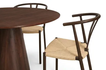 Siena spisegruppe rund 110 cm valnøtt med 4 Elysia spisestoler - Valnøtt - Møbler - Bord - Spisegrupper