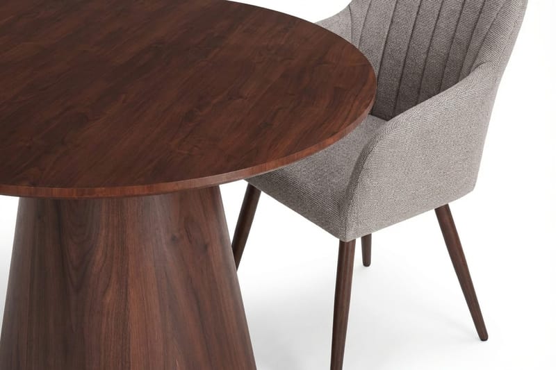 Siena spisegruppe rund 110 cm valnøtt med 4 Filippa spisestoler - Valnøtt - Møbler - Bord - Spisegrupper