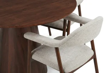 Siena spisegruppe rund 110 cm valnøtt med 4 Ronja spisestoler - Valnøtt - Møbler - Bord - Spisegrupper