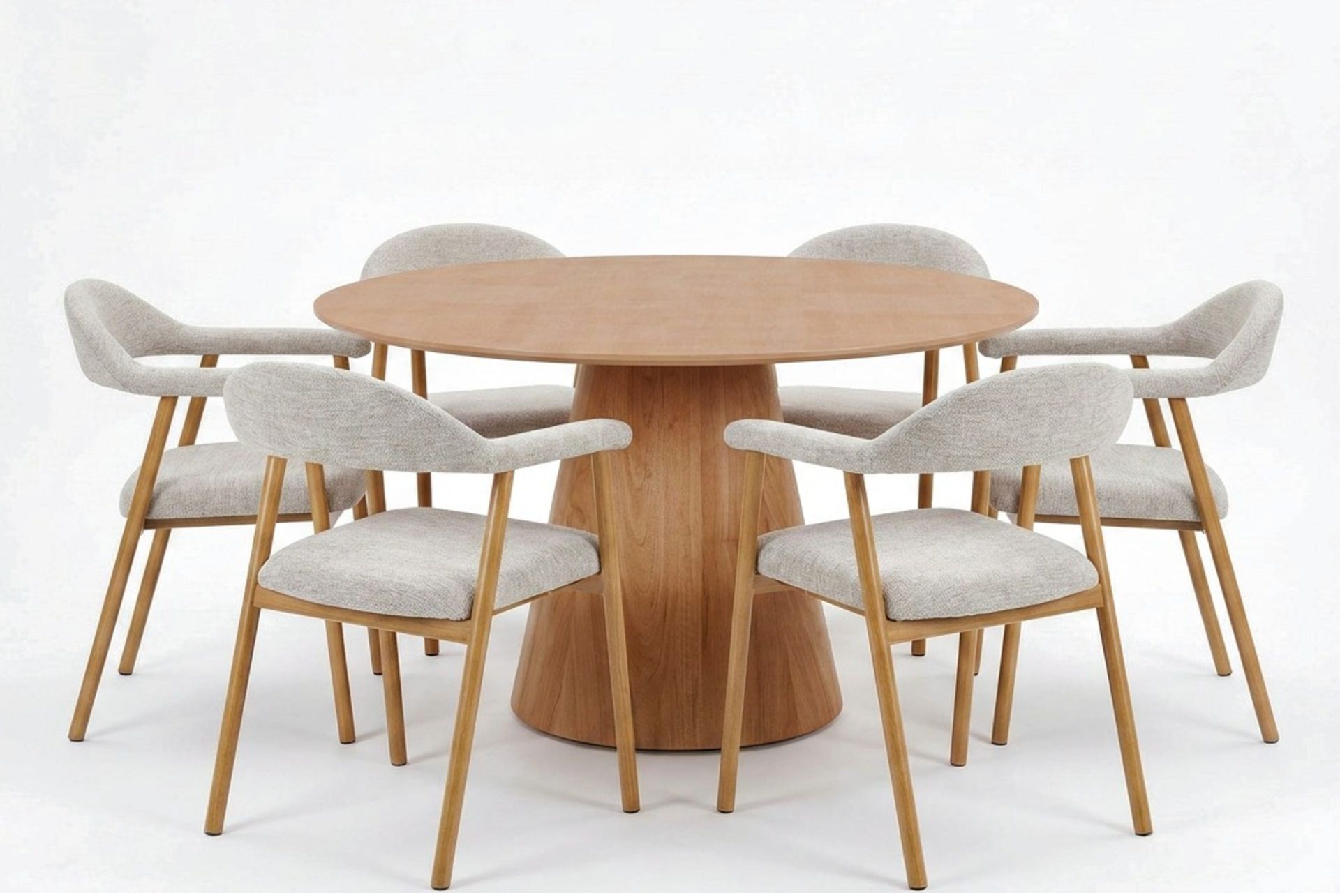 Siena spisegruppe rund 130 cm eik med 4 Ronja spisestoler - Eik
