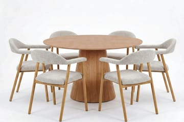 Siena spisegruppe rund 130 cm eik med 4 Ronja spisestoler - Eik - Møbler - Bord - Spisegrupper