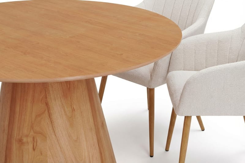 Siena spisegruppe rund 130 cm eik med 6 Filippa spisestoler - Eik - Møbler - Bord - Spisegrupper