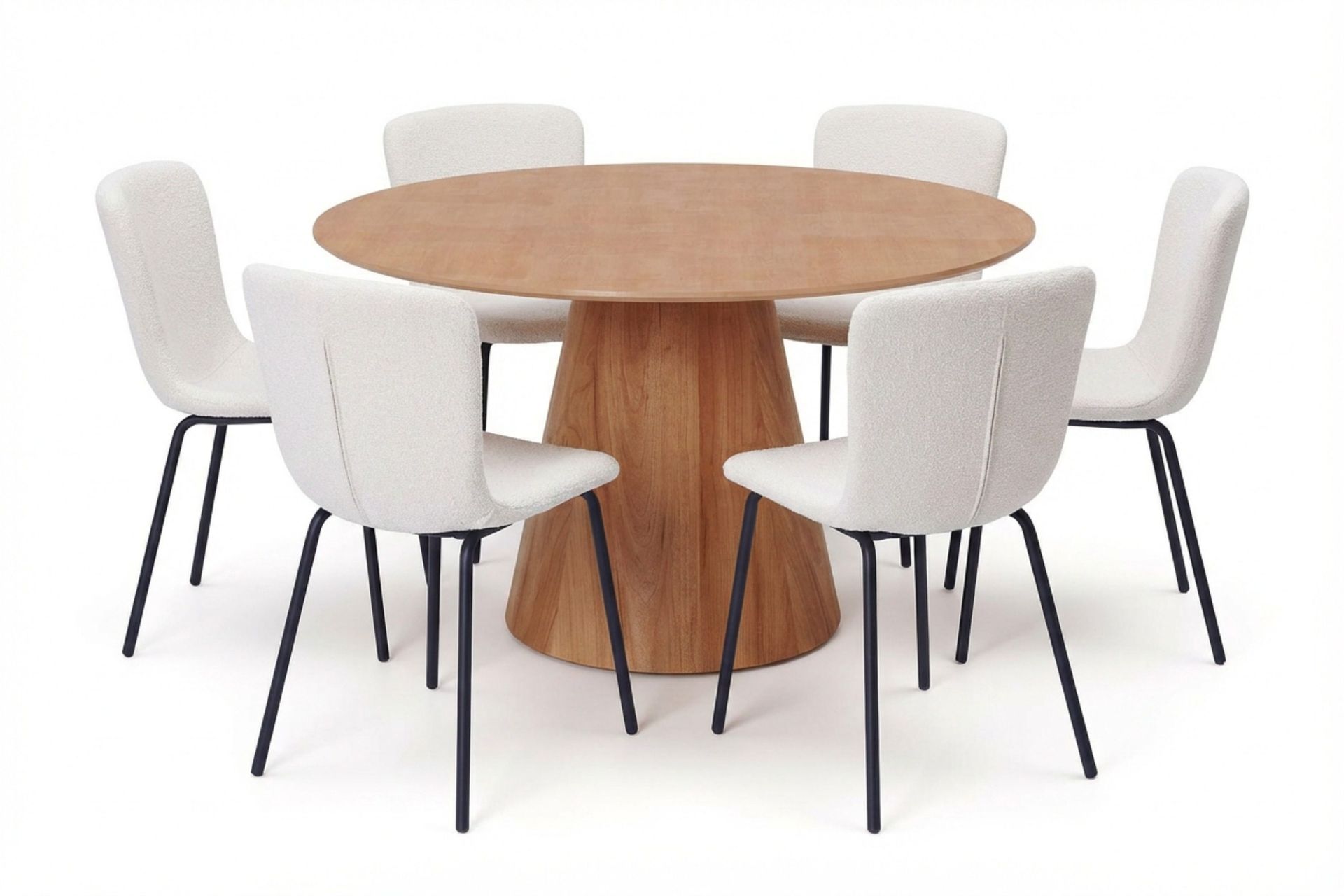 Siena spisegruppe rund 130 cm eik med 6 Katy spisestoler - Eik