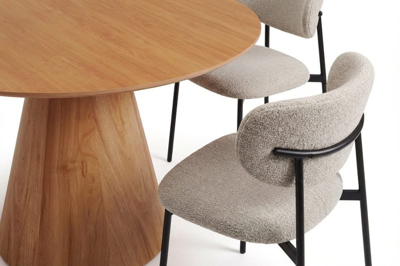 Siena spisegruppe rund 130 cm eik med 6 Lucy spisestoler - Eik - Møbler - Bord - Spisegrupper