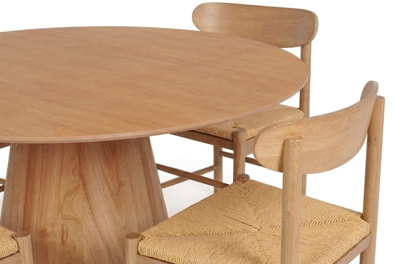 Siena spisegruppe rund 130 cm eik med 6 Malte spisestoler - Eik - Møbler - Bord - Spisegrupper