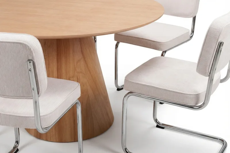 Siena spisegruppe rund 130 cm eik med 6 Milva spisestoler - Eik - Møbler - Bord - Spisegrupper