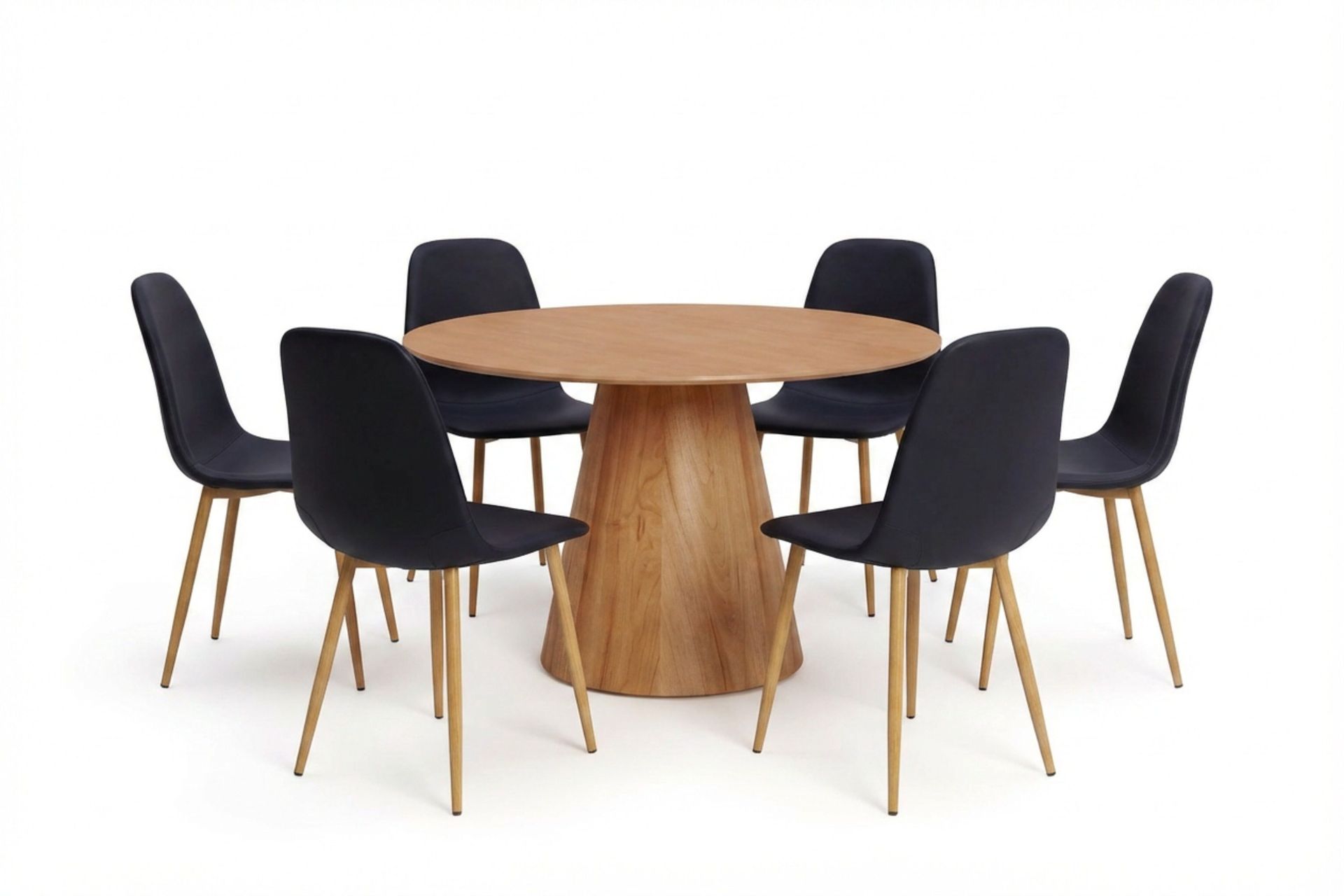 Siena spisegruppe rund 130 cm eik med 6 Nibe spisestoler - Eik