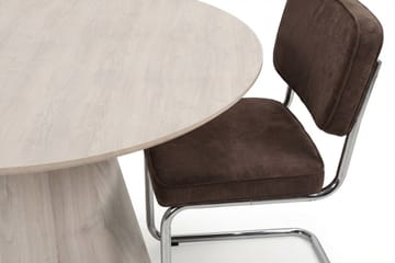 Siena spisegruppe rund 130 cm hvitlasert med 6 Milva spisestoler - Hvitbeiset eik - Møbler - Bord - Spisegrupper