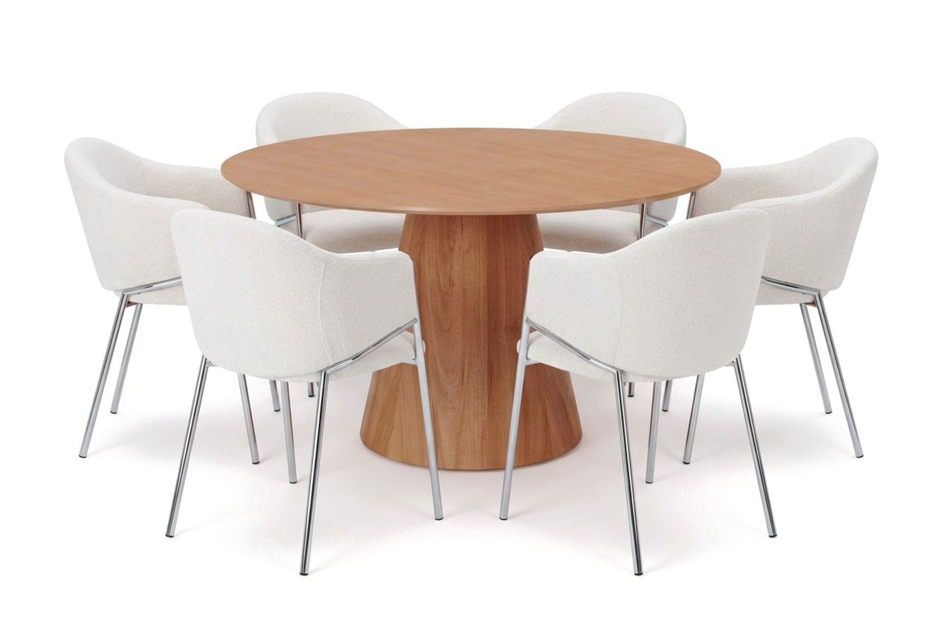 Siena spisegruppe rund 130 cm med 6 Filip spisestoler - Eik