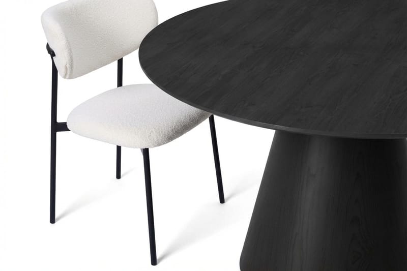 Siena spisegruppe rund 130 cm svart med 6 Lucy spisestoler - Svart - Møbler - Bord - Spisegrupper