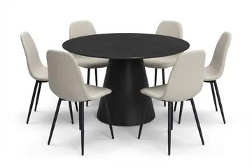 Beige/metallben svart - Eik