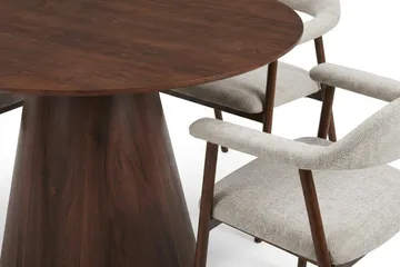 Siena spisegruppe rund 130 cm valnøtt med 4 Ronja spisestoler - Valnøtt - Møbler - Bord - Spisegrupper