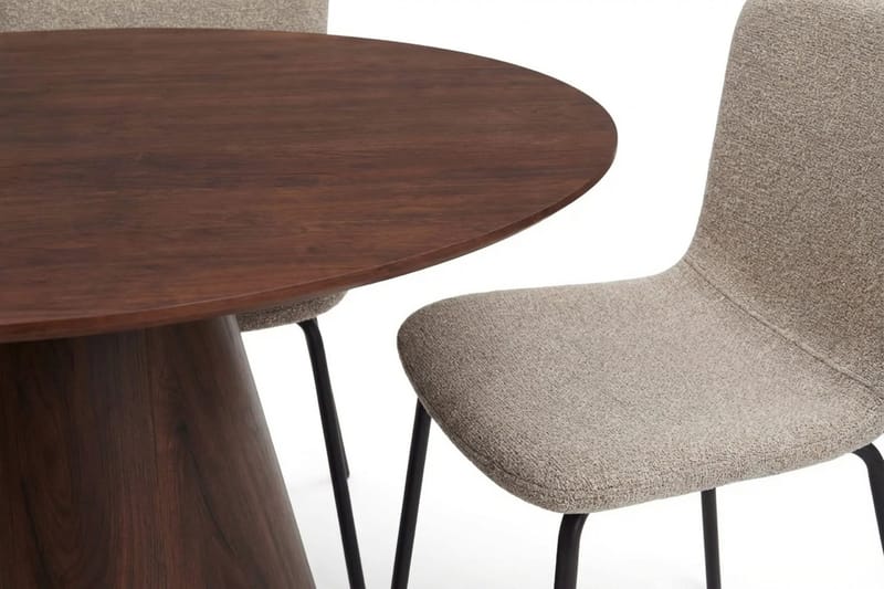 Siena spisegruppe rund 130 cm valnøtt med 6 Katy spisestoler - Valnøtt - Møbler - Bord - Spisegrupper