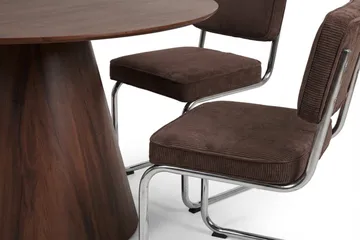 Siena spisegruppe rund 130 cm valnøtt med 6 Milva spisestoler - Valnøtt - Møbler - Bord - Spisegrupper