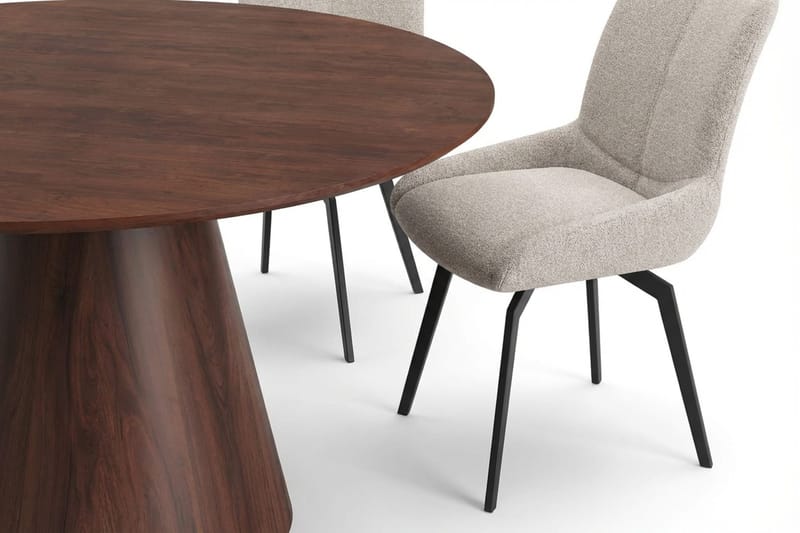 Siena spisegruppe rund 130 cm valnøtt med 6 Mora spisestoler - Valnøtt - Møbler - Bord - Spisegrupper