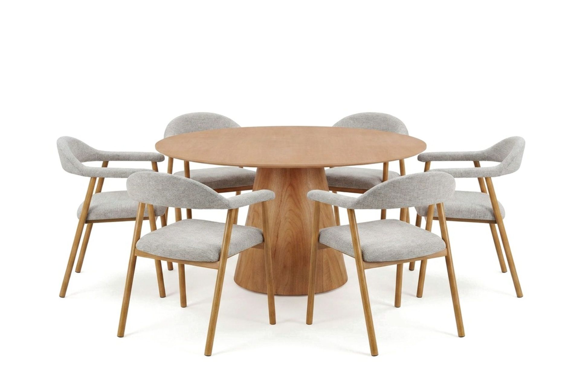 Siena spisegruppe rund 150 cm eik med 4 Ronja spisestoler - Eik