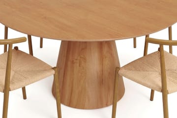 Siena spisegruppe rund 150 cm eik med 6 Elysia spisestoler - Eik - Møbler - Bord - Spisegrupper