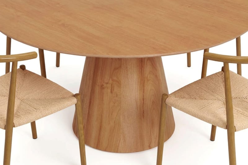 Siena spisegruppe rund 150 cm eik med 6 Elysia spisestoler - Eik - Møbler - Bord - Spisegrupper