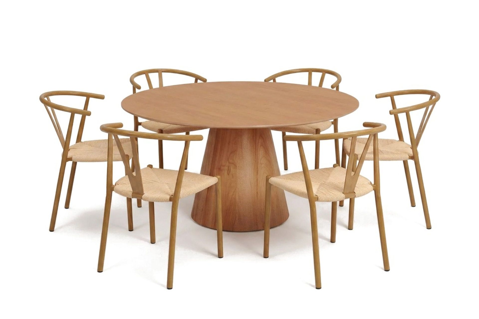 Siena spisegruppe rund 150 cm eik med 6 Elysia spisestoler - Eik