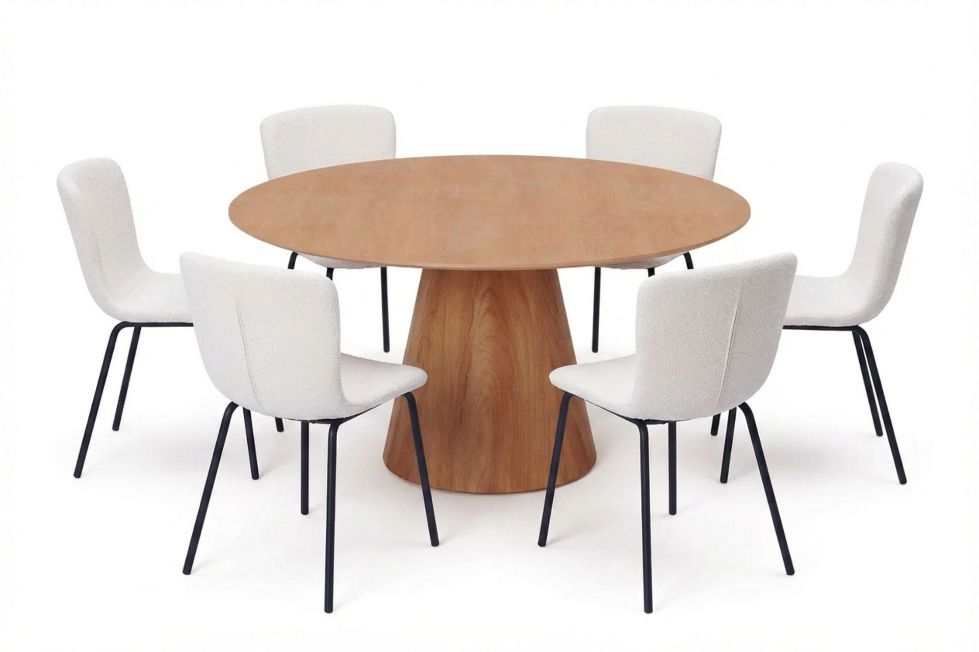 Siena Spisegruppe rund 150 cm Eik med 6 Katy spisestoler - Eik