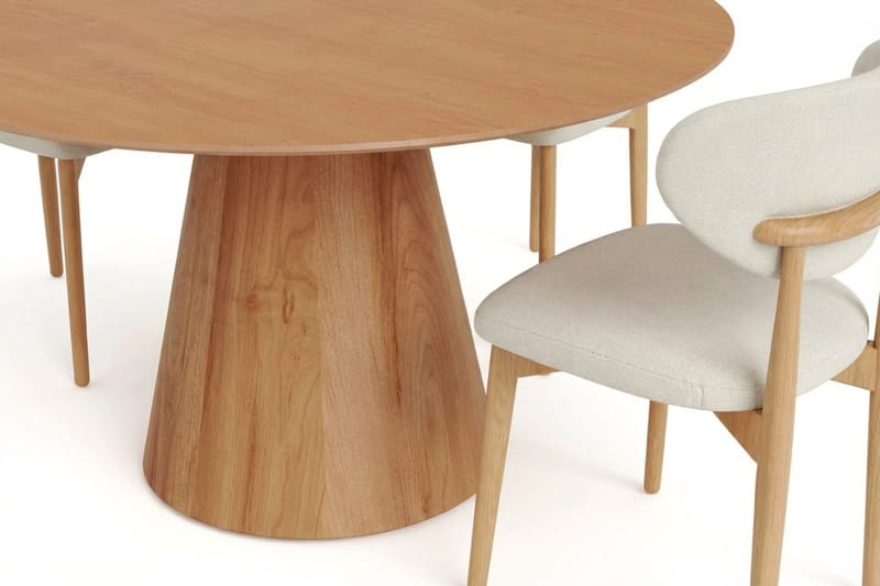 Siena spisegruppe rund 150 cm eik med 6 Molly spisestoler - Eik - Møbler - Bord - Spisegrupper