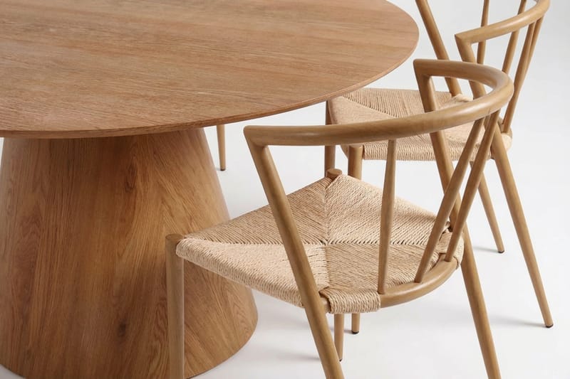 Siena spisegruppe rund 150 cm eik med 6 Winston spisestoler - Eik - Møbler - Bord - Spisegrupper