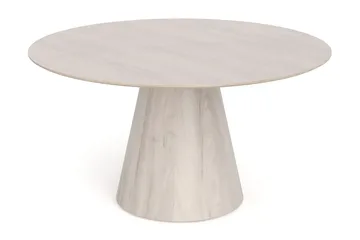 Siena spisegruppe rund 150 cm hvitlasert med 6 Build spisestoler - Hvitbeiset eik - Møbler - Bord - Spisegrupper