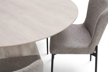 Siena spisegruppe rund 150 cm hvitlasert med 6 Elsie spisestoler - Hvitbeiset eik - Møbler - Bord - Spisegrupper
