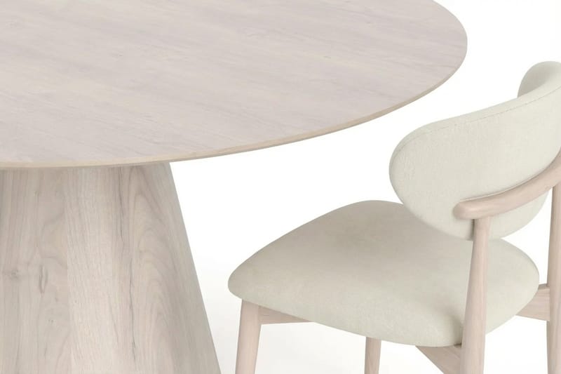 Siena spisegruppe rund 150 cm hvitlasert med 6 Molly spisestoler - Hvitlasert - Møbler - Bord - Spisegrupper