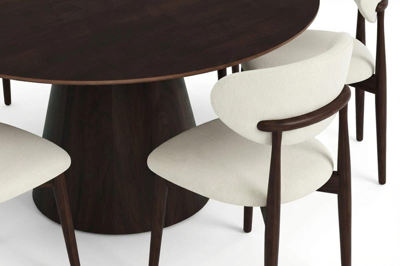 Siena spisegruppe rund 150 cm røkt eik med 6 Molly spisestoler - Røkt eik - Møbler - Bord - Spisegrupper