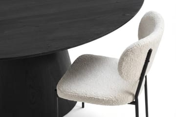 Siena Spisegruppe rund 150 cm Svart med 6 Gemmiano spisestoler - Svartbeiset eik - Møbler - Bord - Spisegrupper