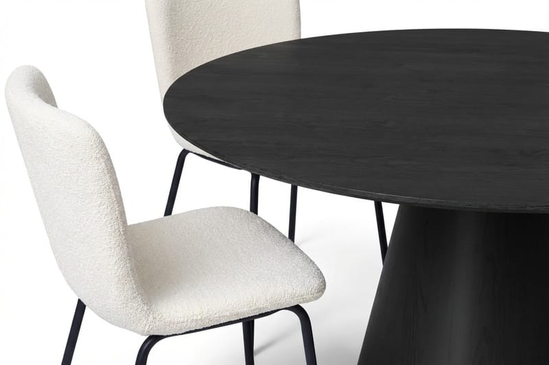 Siena Spisegruppe rund 150 cm Svart med 6 Katy spisestoler - Svart - Møbler - Bord - Spisegrupper