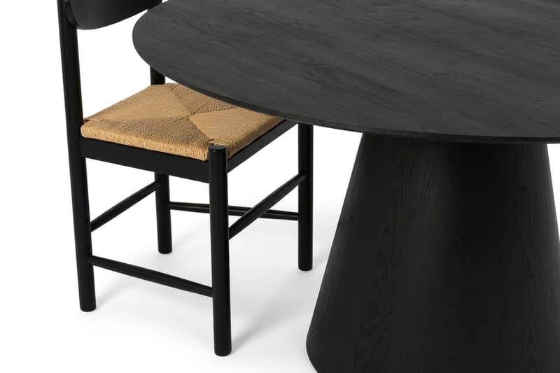 Siena Spisegruppe rund 150 cm Svart med 6 Malte Spisestoler - Møbler - Bord - Spisegrupper