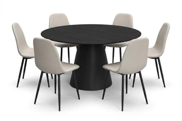 Beige/metallben svart - Eik
