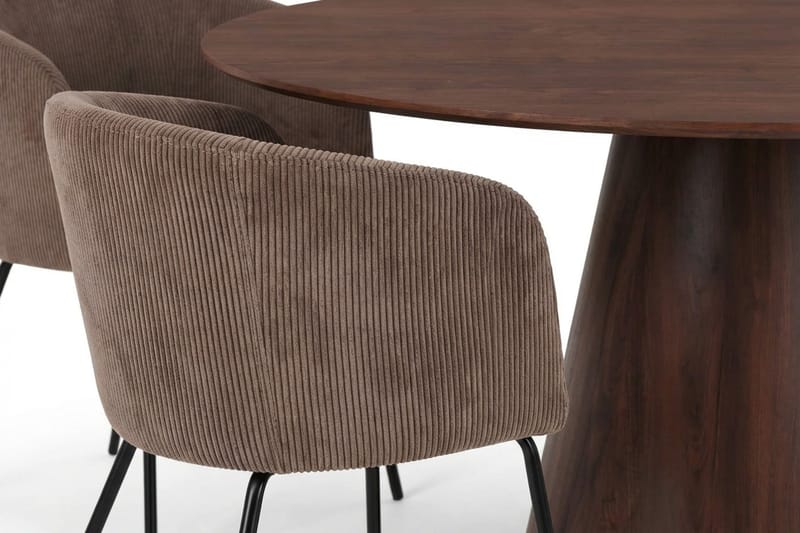 Siena Spisegruppe rund 150 cm Valnøtt med 6 Berit spisestoler - Valnøtt - Møbler - Bord - Spisegrupper