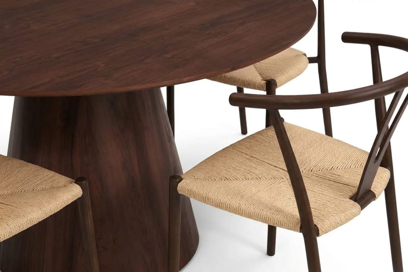 Siena spisegruppe rund 150 cm valnøtt med 6 Elysia spisestoler - Valnøtt - Møbler - Bord - Spisegrupper