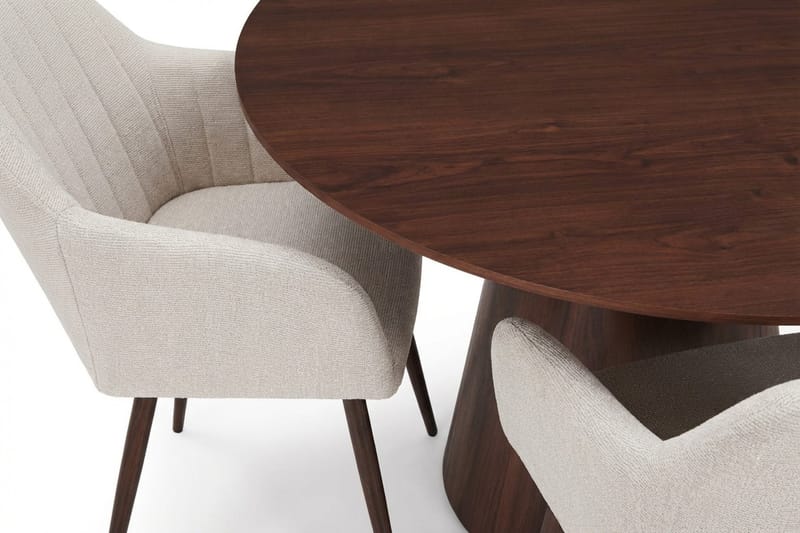 Siena spisegruppe rund 150 cm valnøtt med 6 Filippa spisestoler - Valnøtt - Møbler - Bord - Spisegrupper