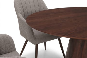 Siena spisegruppe rund 150 cm valnøtt med 6 Filippa spisestoler - Valnøtt - Møbler - Bord - Spisegrupper