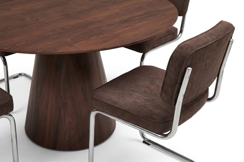 Siena spisegruppe rund 150 cm valnøtt med 6 Milva spisestoler - Valnøtt - Møbler - Bord - Spisegrupper