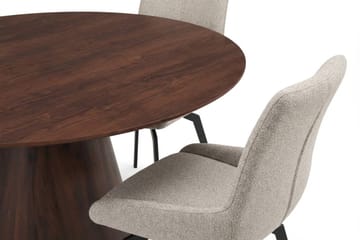 Siena Spisegruppe rund 150 cm Valnøtt med 6 Mora spisestoler - Valnøtt - Møbler - Bord - Spisegrupper
