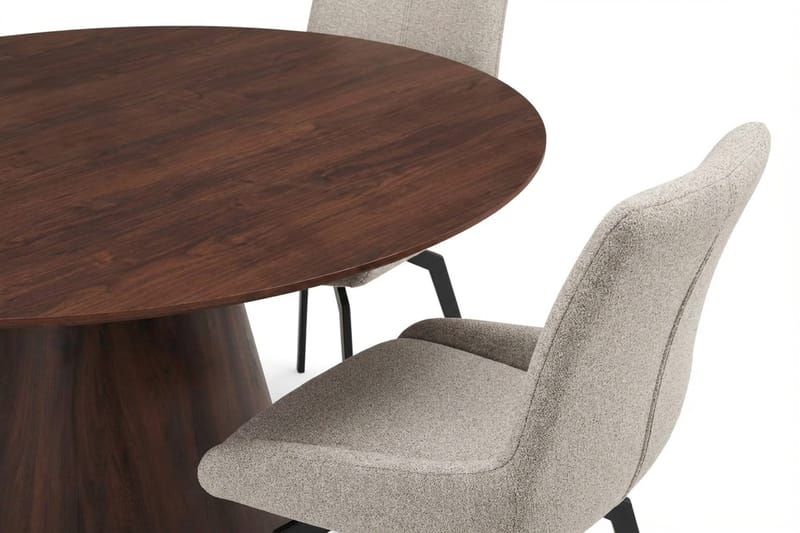 Siena Spisegruppe rund 150 cm Valnøtt med 6 Mora spisestoler - Valnøtt - Møbler - Bord - Spisegrupper