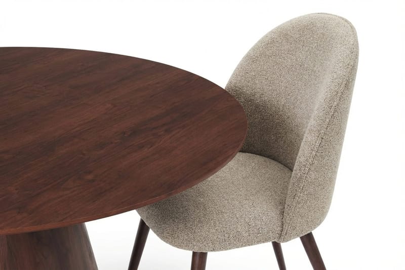 Siena spisegruppe rund 150 cm valnøtt med 6 Nibe Plus spisestoler - Valnøtt - Møbler - Bord - Spisegrupper